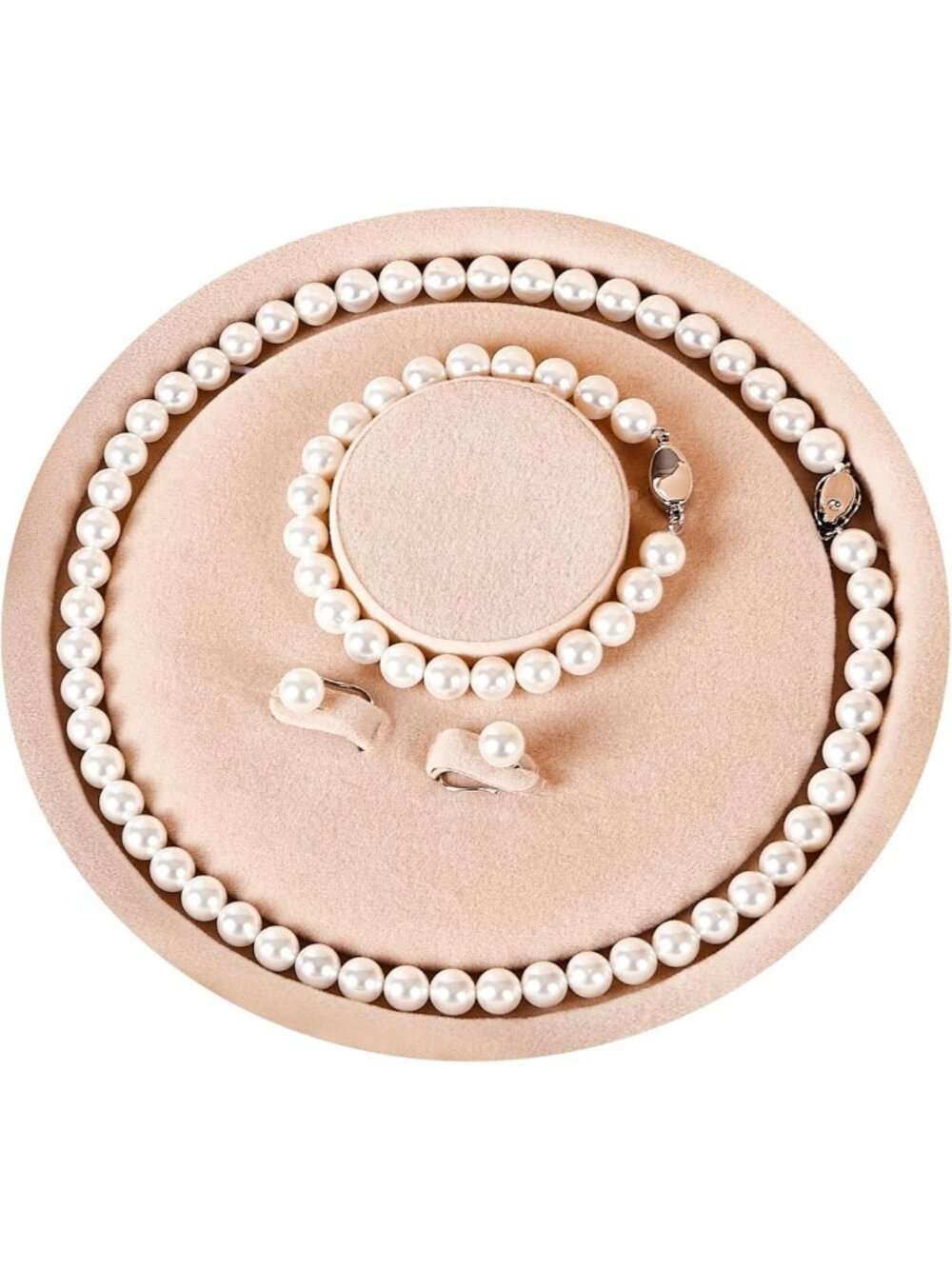 Elegant Pearl Jewelry Set: Necklace, Bracelet & Earrings - Perfect Gift for